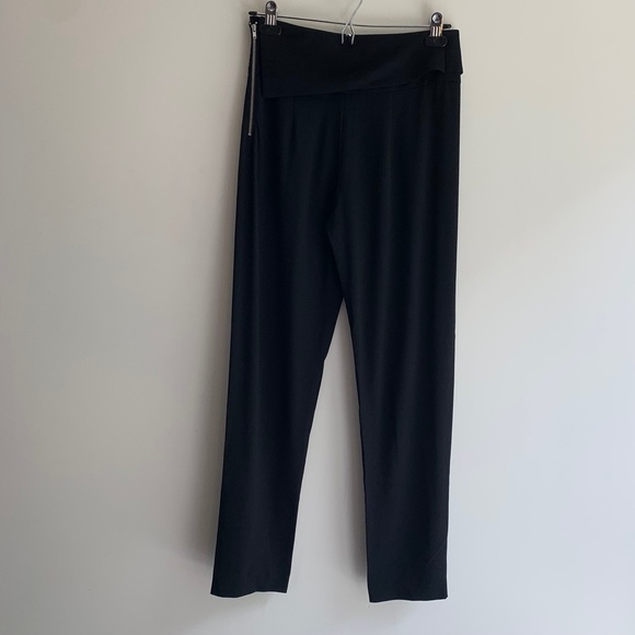 Aritzia Wilfred Tuxedo Pant High fold over Waist Straight leg Trouser Black - Picture 15 of 16